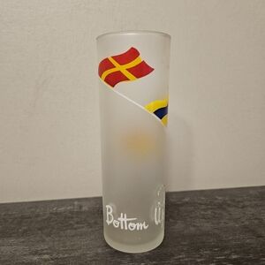 Vintage Libbey Nautical Flags Frosted Tom Collins Drink Glass